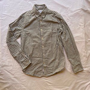 Lucky Brand Grey White Button Down Shirt